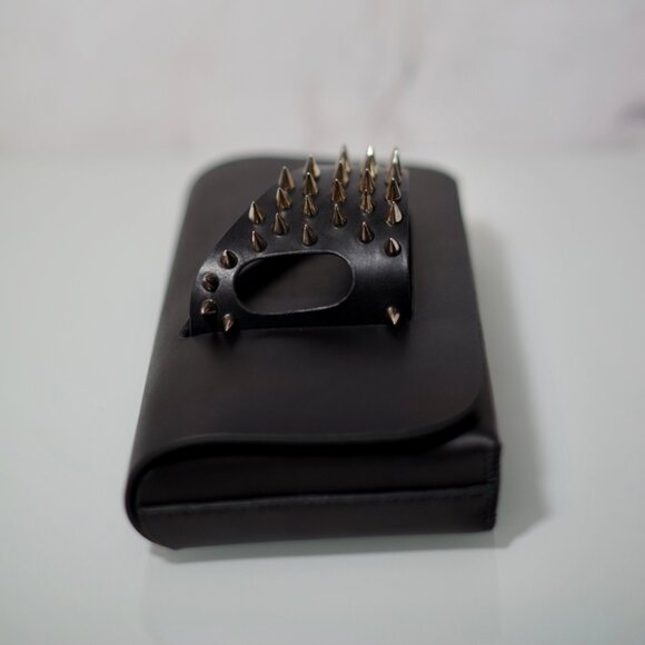 Wearable Clutch with Spike Studded detail - Italian Vachetta Leather - Picture 4 of 15
